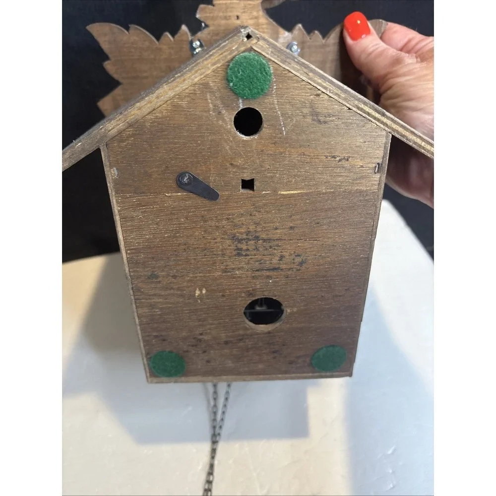 Adolf Herr German Cuckoo Clock Black Forest Antique Wood Brass Untested As Is